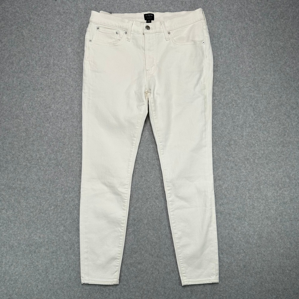 J Crew Mid Rise Skinny Jeans Cream‎ White Size 30 Women's Cotton Blend NEW NWT